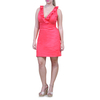 Vestido de Lino 100% Color Coral Sisado Con Olanes VESTIDOS