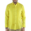 Camisa de Lino 100% Corte Slim Con Alforzas Color Amarillo CAMISAS