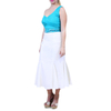 White and Blue One Shoulder Linen Dress DRESSES