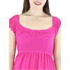 Vestido de Algodon Crochet a Mano Color Fucsia Rosa VESTIDOS