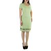 Princess Seamed Mojito Color Linen Dress DRESSES