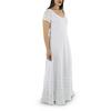 Vestido de Algodon Largo Con Crochet a Mano Color Blanco VESTIDOS