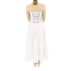 White Long Dress With Artisan Made Embroidery On The Corset WOMEN