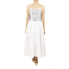White Long Dress With Artisan Made Embroidery On The Corset WOMEN