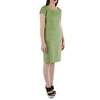 Apple Green Flounced 100% Linen Short Dress DRESSES