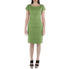 Apple Green Flounced 100% Linen Short Dress DRESSES