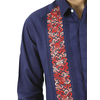 Embroidered Blue Linen Guayabera GUAYABERAS