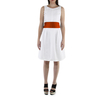 Vestido Corto Lino Con Cinturon Color Coral VESTIDOS