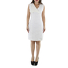 Sleeveless Open Collar Linen Short Dress DRESSES