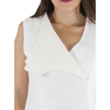 Sleeveless Open Collar Linen Short Dress DRESSES