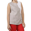 Blouse 100% Linen Beige Color With White TOPS