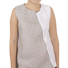 Blouse 100% Linen Beige Color With White TOPS