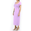 Aqua Long Dress 100% Linen Violet Color DRESSES