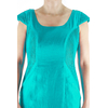 Vestido Corto de Lino 100% Color Verde Esmeralda VESTIDOS