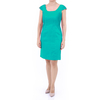 Vestido Corto de Lino 100% Color Verde Esmeralda VESTIDOS