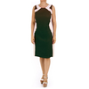 Vestido de Lino Color Negro con Franjas Color Arena VESTIDOS