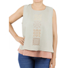 Blusa de Lino Bordado en Color Beige BLUSAS