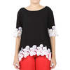 Black Color Cotton Blouse With Lace TOPS