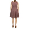 Short Brown Dress Embroidered Collar DRESSES