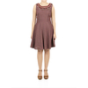 Short Brown Dress Embroidered Collar DRESSES