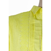 Camisa Color Amarillo Bordado De Lino Algodon Manga Corta CAMISAS