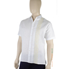 Camisa de Lino Algodon Blanco Con Bordado Con Alforzas CAMISAS