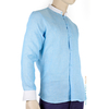 Cuello Mao Camisa de Lino 100% Color Azul Jaspeado CAMISAS
