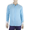 Camisa de Lino 100% Color Azul Jaspeado CAMISAS