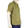 100% Linen Shirt Brown Green Effect Short Sleeve SHIRTS