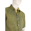 100% Linen Shirt Brown Green Effect Short Sleeve SHIRTS