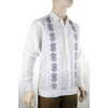 Guayabera De Lino Italiano Blanco Bordado a Mano GUAYABERAS 