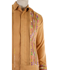 Guayabera Color Naranja Hecho a Mano De Lino Con Bordado A Mano GUAYABERAS 