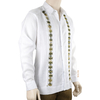 Pattern Embroidered White Irish Linen Guayabera GUAYABERAS