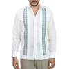 Guayabera Nieve Bordado en Punto de Cruz Lino 100% GUAYABERAS 