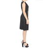 Black Linen Dress With Stripes DRESSES