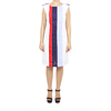 100% Linen Sailor Dress White Color Combined Colors DRESSES