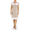 Vestido color Caqui con Blanco VESTIDOS