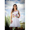 Linen Dress with Flower Embroidery WOMEN