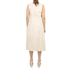 Short Beige Linen Dress with Embroidery DRESSES