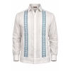 Guayabera Nieve Bordado en Punto de Cruz Lino 100% GUAYABERAS 