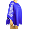 Royal Blue Linen Blouse With Handmade Embroidery TOPS