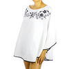 Blusa de Lino Color Blanco Con Bordado Dirigida Artesanal BLUSAS