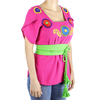Pink Color Cotton Short Sleve Hand Embroidered Top TOPS