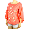 Top de Lino Color Coral Con Bordado Artesanal BLUSAS