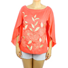 Top de Lino Color Coral Con Bordado Artesanal BLUSAS