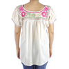 Ivory Color Linen Hand Embroidered Blouse TOPS
