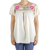 Ivory Color Linen Hand Embroidered Blouse TOPS