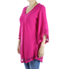 Pink Color Cotton Long Sleve Hand Embroidered Crochet Top TOPS