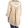 Blusa de Lino Pique Tejido Con Bordado a Mano Artesanal Color Mostaza BLUSAS