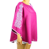 Top de Lino Color Rosa Con Bordado Artesanal Mexicano BLUSAS